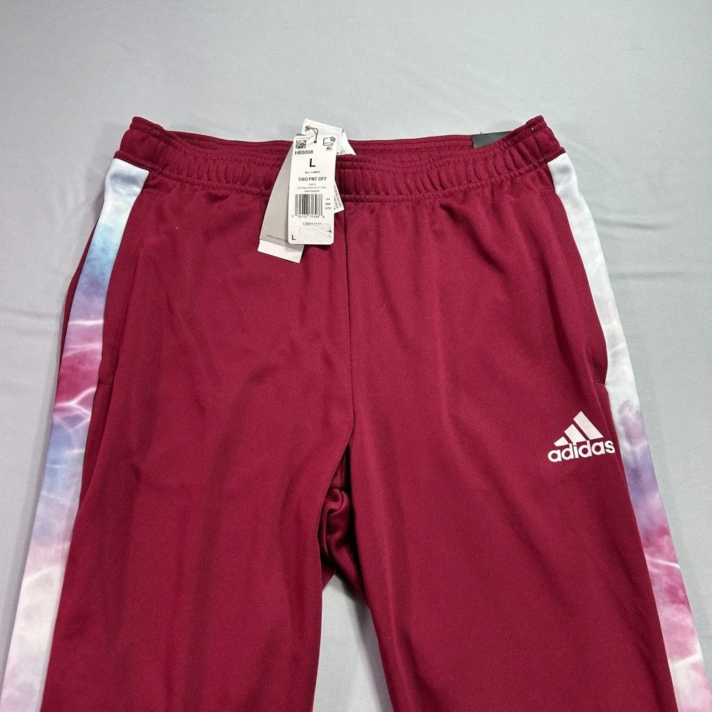 NEW Adidas Tiro Track Pants‎ Mens Large Red Striped Tapered Soccer H60008